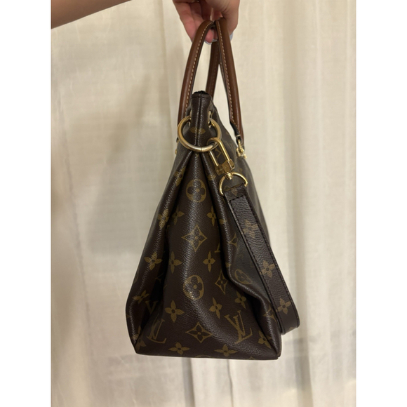 Louis Vuitton Monogram Pallas Tote Bag 2015 Classic Canvas & Leather Black Brown - Picture 3 of 13